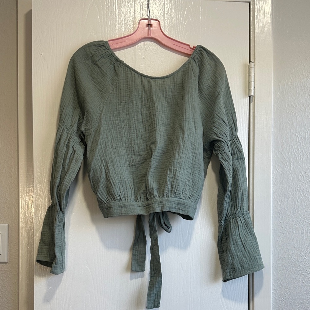 Sage Green Boho Top